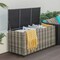 Costway 96 Gallon Patio Rattan Storage Deck Box Container Garden Liner Wheels Mix Brown/Grey
